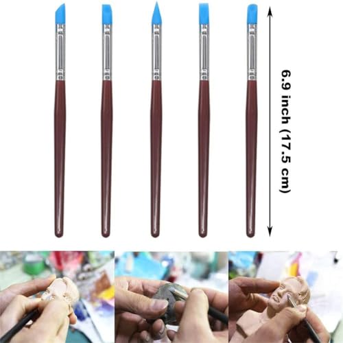 UOHLCX Clay Tools 18 Sets Acrylic Nail Pen Handmade DIY Wooden Rubber