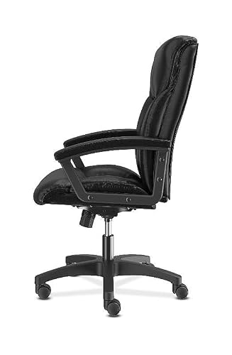 HON Basyx VL151SB11 VL151 Series Executive High-Back Chair, Black Leather (BSXVL151SB11)