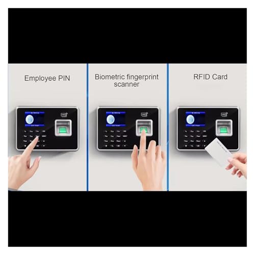 YHMMYSHX Time Clock for Small Businesses, Fingerprint Time Attendance Clock Machine Card and Biometric Employee Electric Clocking Tracking Device for Small Businesses