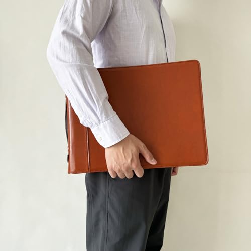 Business Check Book 7 Ring Binder, Microfiber Leather Portfolio for 3-Up Business Size Checks, 600 Checks Capacity for 9 x 13 inch Sheets, Vegan Leather Checkbook Holder