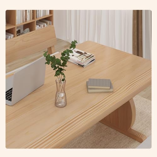 LINKIO Home Office Desks Solid Wood Large Desk Home Living Room Study Writing Large Board Table Work Leisure Table Computer Table Desk(180cm)