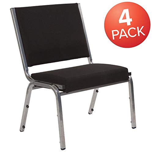 EMMA + OLIVER Black Antimicrobial Bariatric Medical Chair, 4-Pack