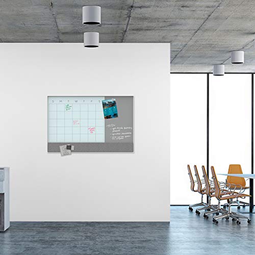 U Brands Magnetic Glass Dry Erase Calendar for Wall, Whiteboard, 48" x 36"