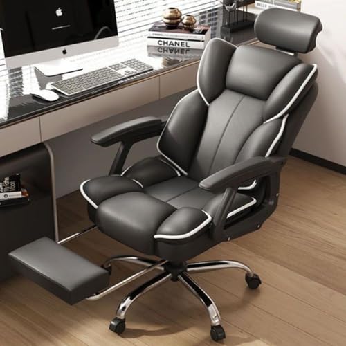UOPYNE Executive Office Chair, Modern Soft Leather Ergonomic Computer Desk Chair Executive Home Office Boss Chair Swivel Chair, 145° Adjustable Height Durable Base Comfortable Conference Desk Chair