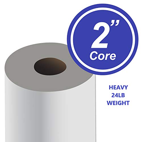 BIZTEK Wide Format Paper 24" x 150' CAD Bond Rolls (24lb | 4 Rolls, 24 In x 150 Ft | 2" Core)