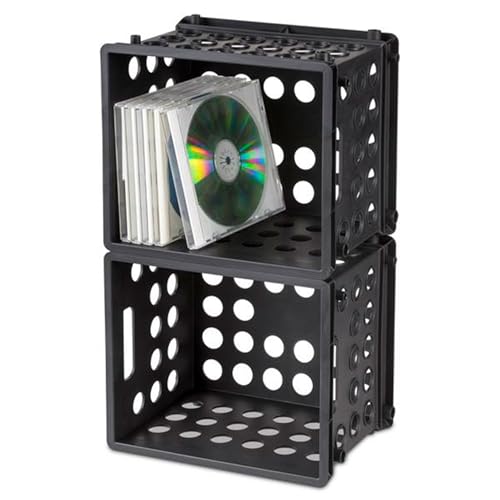Sterilite Mini Crate, Stackable Storage Bin with Handles, Black, 36-Pack