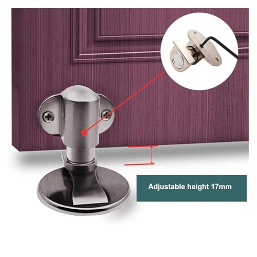Adjustable Door Stops Invisible Magnetic Door Stoppers No Punching Floor Mount Door Block Holder Wall Protector Dampers