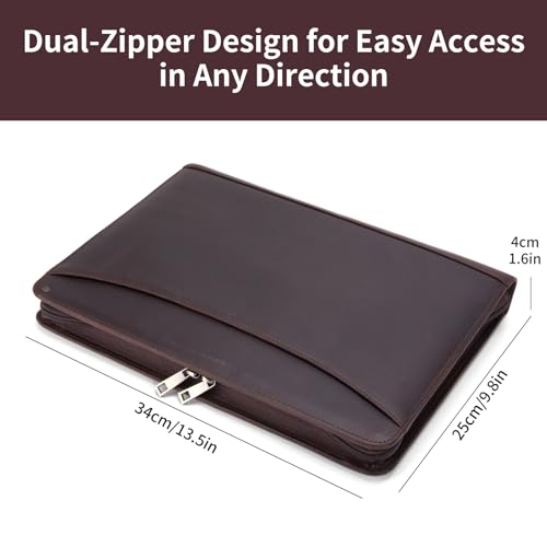 Geslun Personalized 3 Ring Leather Portfolio for 8.5 x 11" Legal Pad