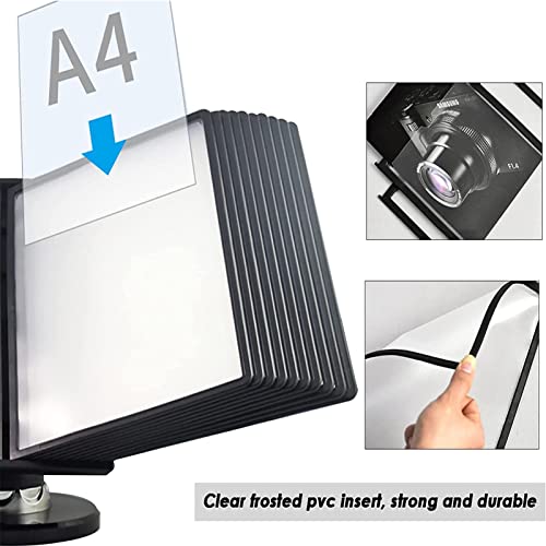 EliteBloom Desktop Reference System - Catalog Display Rack 20 Page Double-Sided Panels Adjustable Desk Bookshelf Organi,20 Pages