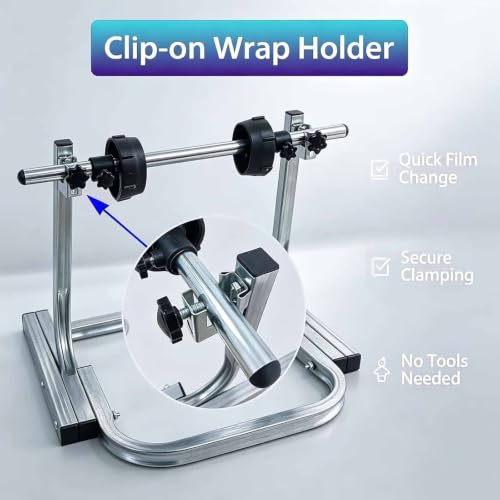 ZephPerton Heavy Duty All-Metal Roll Holder, Manual Bubble Wrap Dispenser | Saving Space, Stable Base and Easy Operation, for Commercial and Home Packing Areas H:25cm Width:30cm