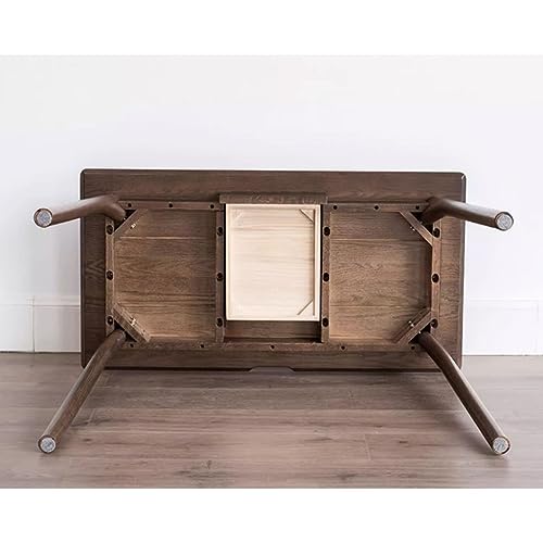 ntumLeap Computer Desk W/Storage Drawer Solid Wood Home Office Writing Desk Nordic Simple Laptop Work Study Table for Small Spaces,Brown-80 * 50 * 76cm