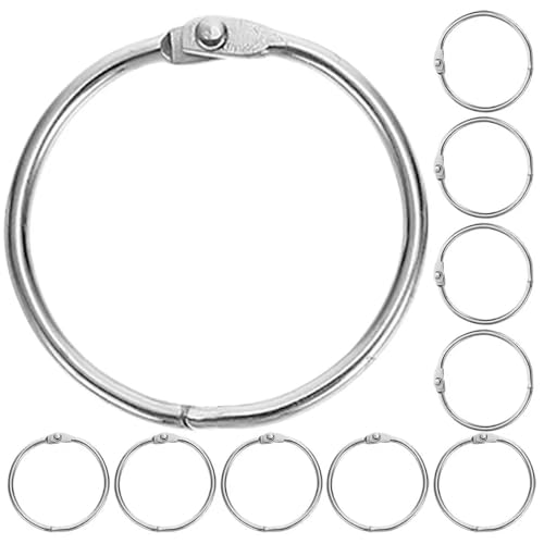 100pcs Loose Leaf Binder Rings Smooth Metal Key Rings Mini Clips Silver