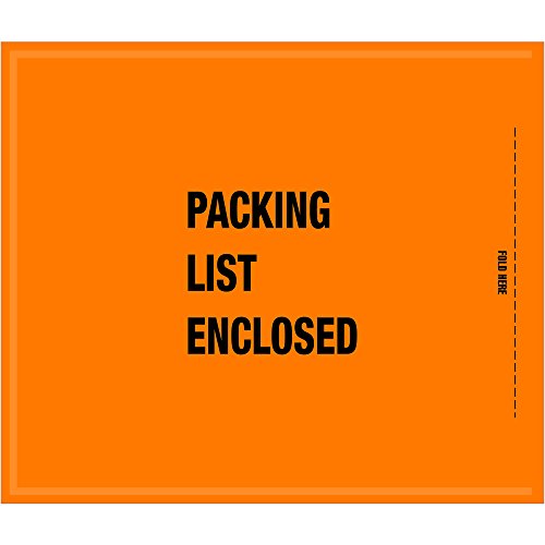 Tape Logic TLGSA30EL Mil-Spec "Packing List Enclosed" Envelopes, 8 1/2" x 10", Orange (Pack of 1000)