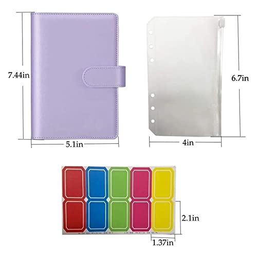 ONMYJFD A6 Notebook Binder with 12PCS A6 Binder Pockets,with Magnetic Buckle Closure for Inner Filler Paper
