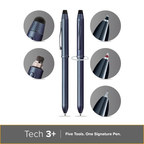 Cross Tech3+ Dark Blue PVD Multifunction Pen, Black Ink, Corporate Gift