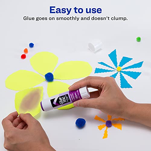 Avery® Glue Stic™, Disappearing Purple, 36 Grams, 12 Glue Sticks
