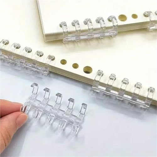 A5 ring binder Ring Binder Mechanism 50 Pieces 5 Binding Spines Snap Rings Plastic Round Comb Office Supply