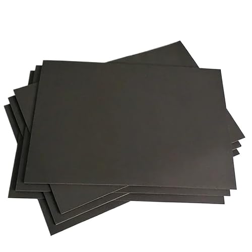 Self-Adhesive Black Magnetic Sheet, Writable Refrigerator Mat For Photo Display DIY Office(Without Adhesive,5PCS)
