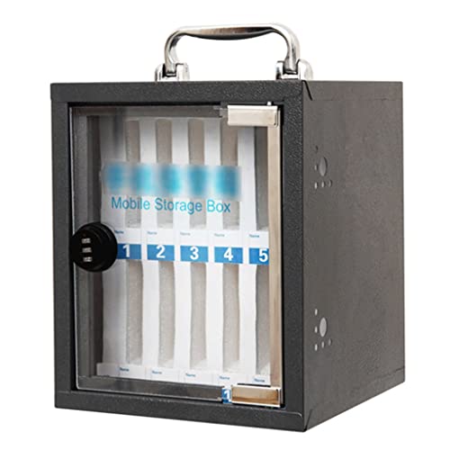 12/24/36 Slots Pocket Chart Cell Phones Storage Cabinet Wall-Mounted with A Locked Can Be Carried by Hand for Office Classroom Factory (Color : Black, Size : 12)