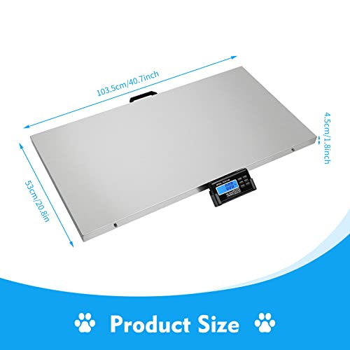 Digital Livestock Scale Large Pet Scale for Animal Weight Scale Stainless Steel Platform Electronic Postal Shipping Scale Heavy Duty Large Dog (440Lbs)