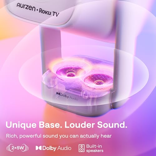 Aurzen Roku TV D1R air USB-C Powered Smart Portable Outdoor Projector White
