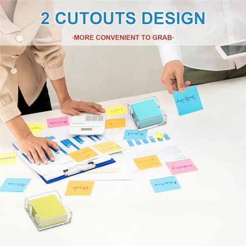 Xuanqiu Acrylic Sticky Note Holder Dispenser 2 Pack for Desk Organizer Office Accessories