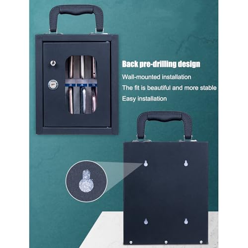 Cell Phone Holder Cell Phone Storage Cabinet Pocket Chart, Large-capacity Cell Phones Storage Locker Box with Handle and Lock, Desktop Mobile Phone Holder Organizer for Office School Classroom