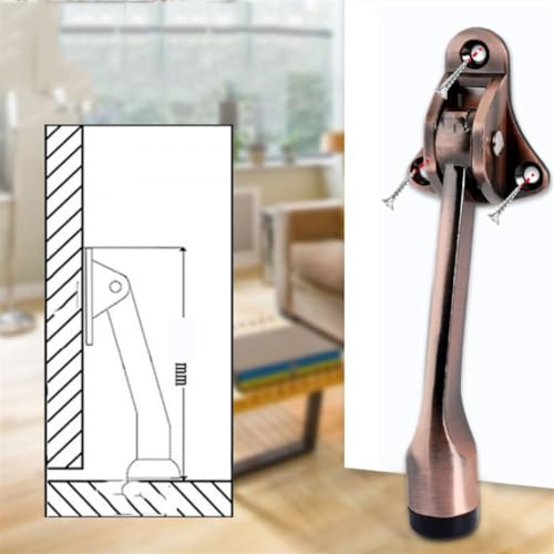 BUXGWLCH Zinc Alloy Door Top Foot Pedal Rubber Stopper Movable Collision