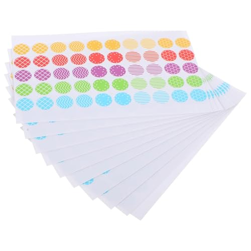 Hole Reinforcement Stickers 20 Sheets Colorful Label Stickers Hole Reinforcement for Binder Paper Planner Recipe Book DIY Decoration Round Hole Punch