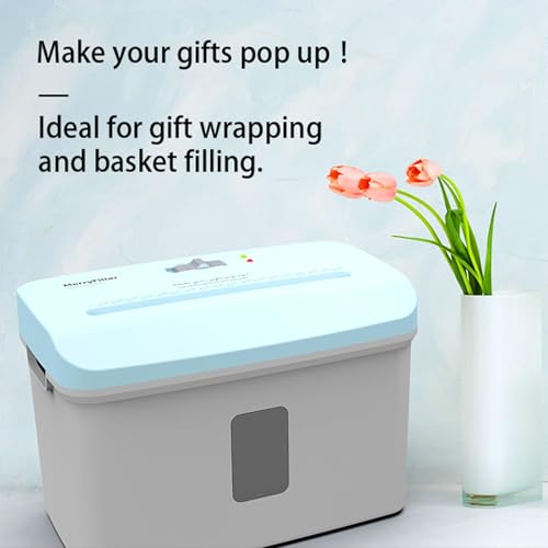 Automatic Paper Shredder 7.5L Crinkle Cutter with Visible Window for Crafts, Birthday, Weddings, and Festivals for Hamper and Box Decoration