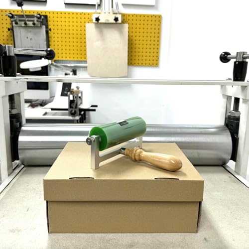 UILMLIO Rubber Brayer Roller for Printing, Ink Roller with Wooden Handle for Block Printing, Linocut and Relief Art Crafts 50mm*50mm (50mm*50mm)