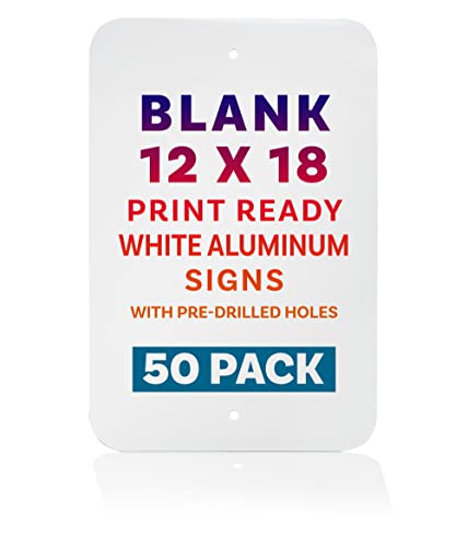 12” x 18” Metal Sign Blank, Print Ready White .040” Aluminum with Rounded Corners and Baked Enamel on Both Sides (50)