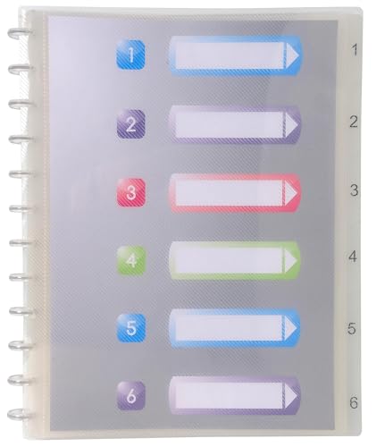 Exacompta - Ref 86320E - Box of 4 Removable Ring Binders - 30 Smooth Crystal Pockets - Removable Printed Rigid dividers - Rigid Polypropylene Cover - Crystal Colour