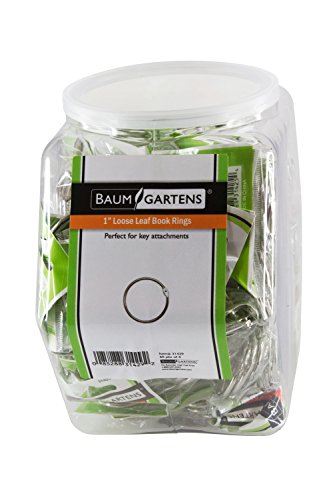 Baumgartens Book Rings, 1-Inch, Silver