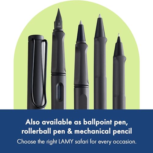 LAMY safari umbra - Fountain Pen with ergonomic grip & polished steel nib in size F - ideal for any Writing & Calligraphy - including LAMY T 10 blue cartridge - Right-Handed