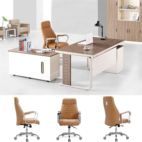 UOPYNE Executive Office Chair, Modern Soft Leather Ergonomic Computer Desk Chair Executive Home Office Boss Chair Swivel Chair, Adjustable Height Durable Base Comfortable Conference Desk Chair