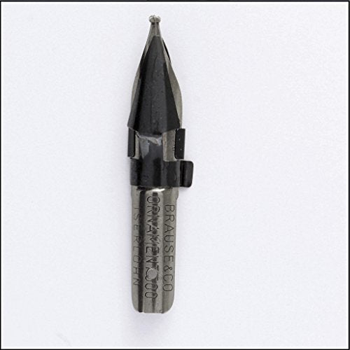 Brause - Ref 50015B - Ornament 1.5 mm Nibs (Pack of 50) - Metallic with Round Point, Solid Metal Construction - Suitable for Titling & Ornamentation - Palette Nib, Ornamental Nib
