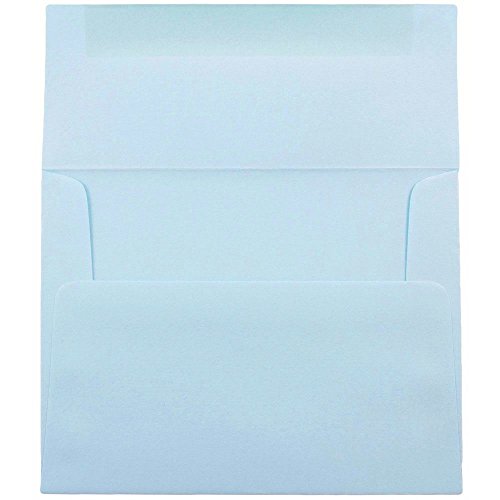 JAM PAPER A7 Premium Invitation Envelopes - 5 1/4 x 7 1/4 - Pastel Baby Blue - Bulk 250/Box