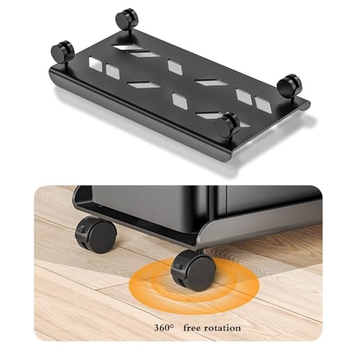 VHDY85KA Office Mobile Cart Holder with Locking Caster Wheels Simple Chassis Bracket Stand Mobile PC Case Stand Holder for Most PC Under Home Office Desk Accessories