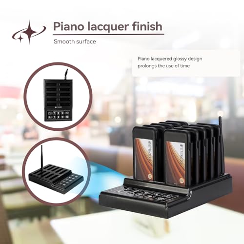 Retekess TD174 Restaurant Buzzer System, Restaurant Waiting Pager,10 Guest Pagers