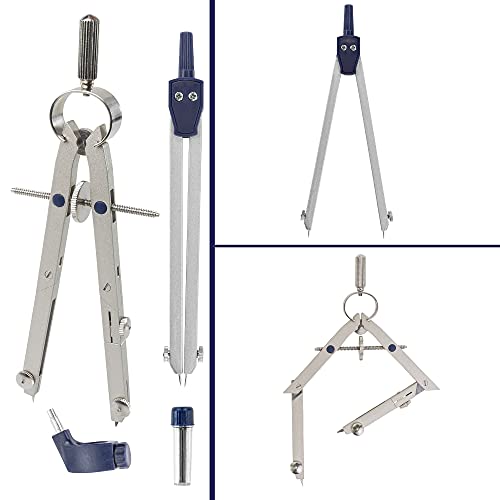 Pacific Arc Spring Bow Compass with 6 inch Divider, Universal Adaptor, 6 inch Break Leg, and Replacement Lead.
