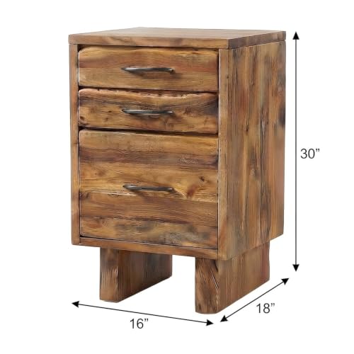 Starlight Canyon Home Solid Acacia Wood Filing Cabinet with Live Edge Drawers, Rustic Vertical File Cabinet for Home Office Storage