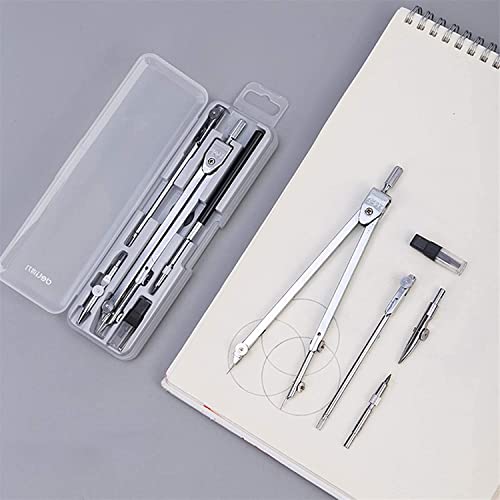 DUHTFCY Geometry Set Professional Drawing Compass Set Spring Bow Compass with Lock for Geometry Drawing Tools Drafting Kits for Engineer Student Compasses and Protractor (C)
