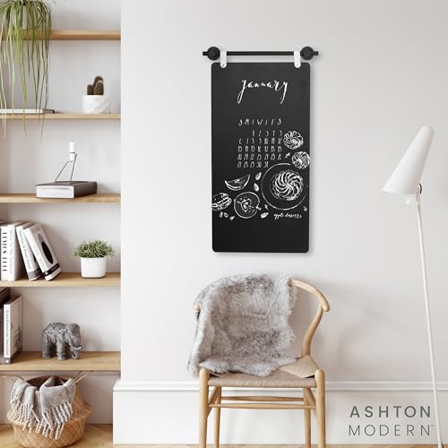 Ashton Modern Metal Magnetic Chalkboard, 17x31.5 Inch - Hanging Design