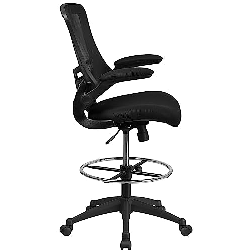 EMMA + OLIVER Mid-Back Black Mesh Ergonomic Office Chair