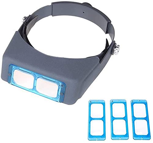EUQKKWLOY Headband Magnifier,Handheld Digital Magnifier,Magnifier Headband Magnifier Led Lamp Jeweler Watch Repair 1.5X 2X 2.5X 3.5X Head Mounted Reading Magnifying Glass Jewelry Visor