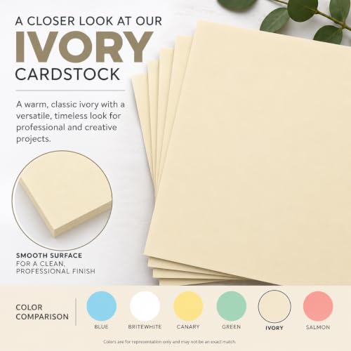 PaperPapers EarthChoice IVORY 8.5X11 90 Index Cardstock 250 PK [LTMK-94268]