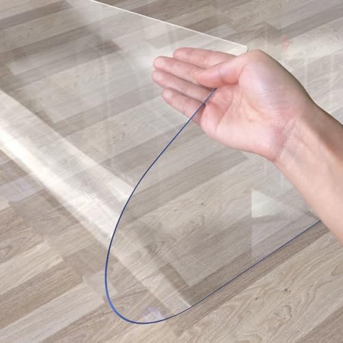 Large Clear Floor Mat 48.03"×72.05" - Pet Flooring Protector, Clear Plastic Rug Protector, Vinyl Floor Mat - Ideal for Hardwood Floors, Home & Office Use - Waterproof and Easy to Clean