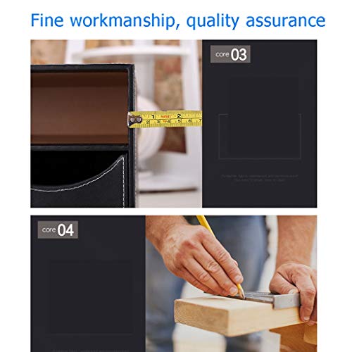 EliteBloom Leather 3 Drawers File Cabinet/Office Supplies Desk Storage/Jewelry Organizer Box/Storage Chest of Drawers.,Black
