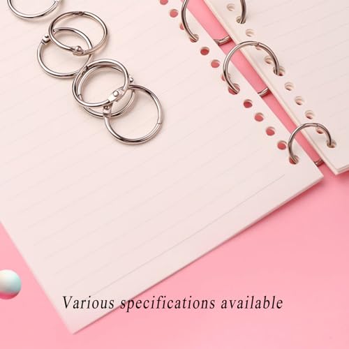 Ring binding, Binder rings 100pcs Book Rings, Metal Loose Leaf Inner Diameter 20mm/25mm Binding for DIY School Office Memo, Ring
